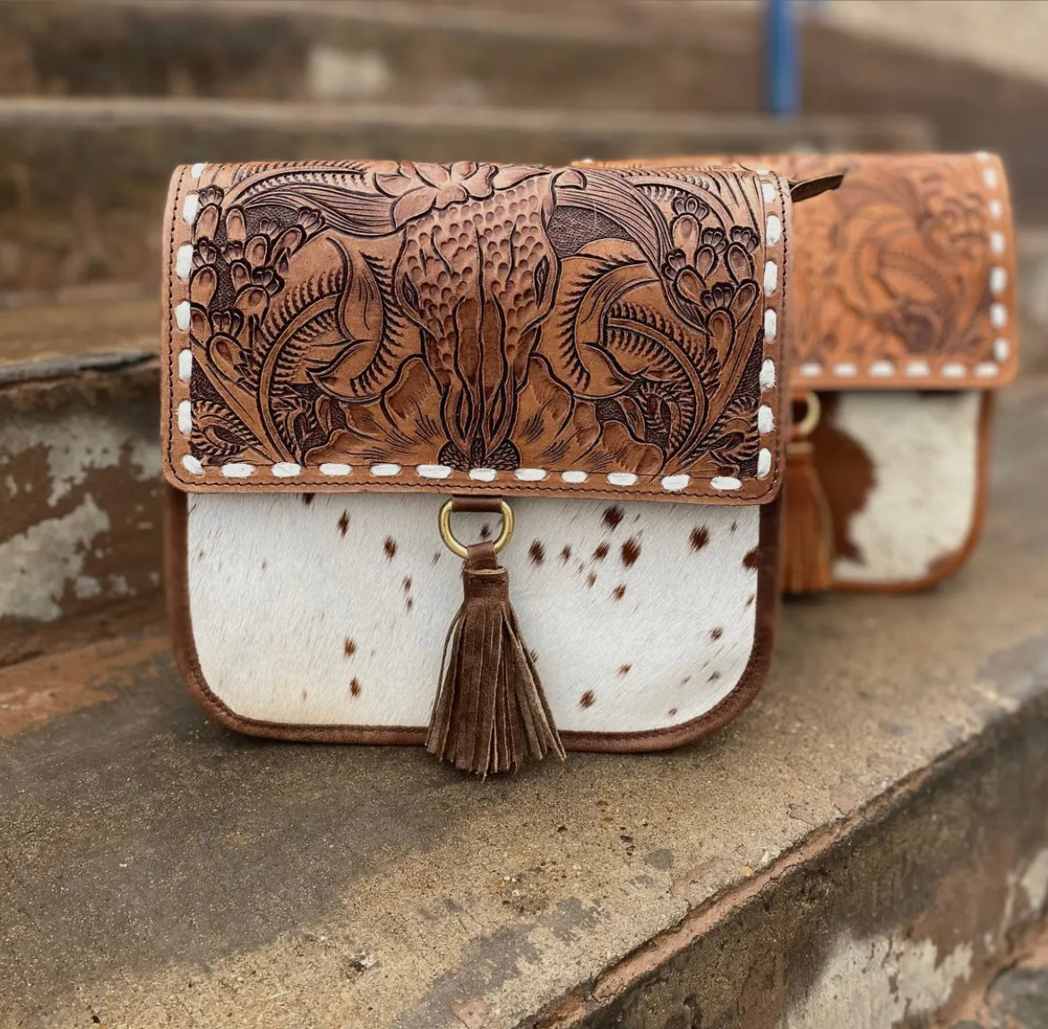 Longhorn Cowhide Leather Crossbody