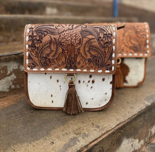 Longhorn Cowhide Leather Crossbody