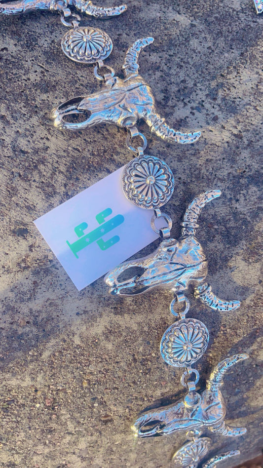 Western Steer Concho Belt